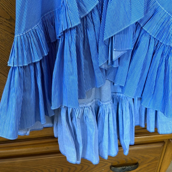 Chicwish  RUFFLE TIERED FRILL HEM SKIRT IN BLUE STRIPES, size S - Picture 10 of 17